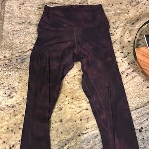 Lululemon leggings used great condition multicolor maroon black size 4